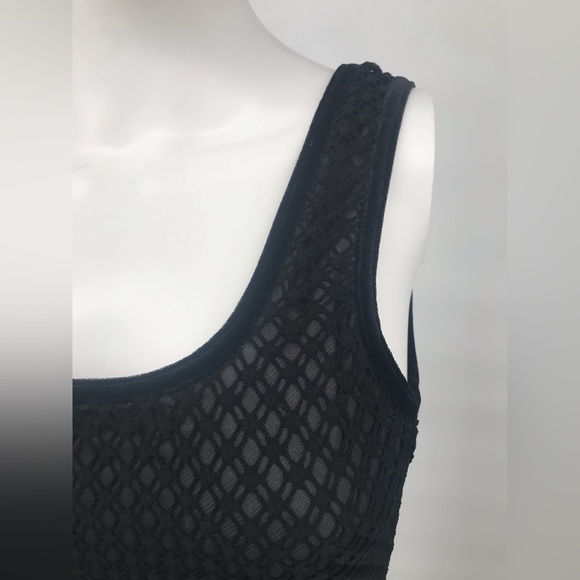 90s Long Double Layer Stretch Netted Maxi Dress - Picture 6 of 9